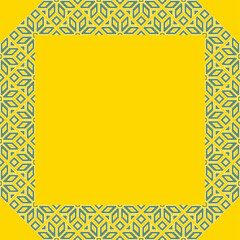Vector illustration frame for text of Ukrainian ornament in ethnic style, identity, vyshyvanka, embroidery for print clothes, websites, banners. Background. Geometric design, border, copy space, frame