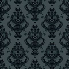 Elegant damask seamless pattern design digital art textiles subtle green background aesthetic viewpoint timeless motif