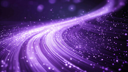 Magic light effect, purple air or wave wind flow with twinkle stars. Glow swirl trail, dream power stream motion with sparkles isolated on transparent background, Realistic 3d vector illustration