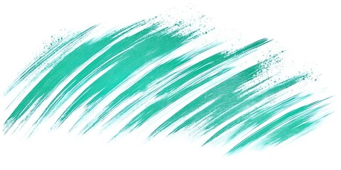 Obraz premium Teal paint strokes, abstract art, white background, design element