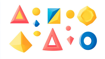 top set design of various shapes for children's learning | premium vector