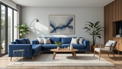 modern living room with sofa