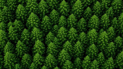 Evergreen Forest: An overhead view of a vast, verdant forest, showcasing a multitude of densely packed evergreen trees, offering a striking pattern and a sense of the untamed.