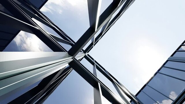 3d rendering of modern architecture, Skyscraper corporate office building with glass window