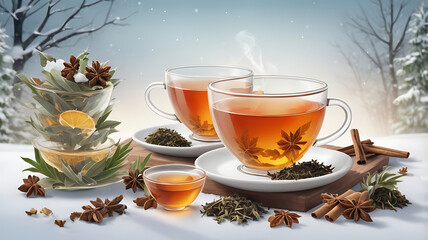  red cup tea  with most of the beautiful orange