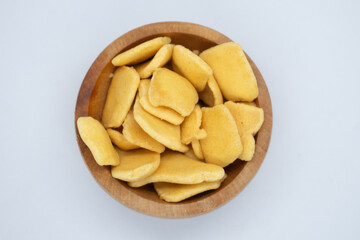 Muruku snack bowl is a popular savory snack with a fish flavor.