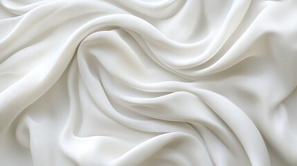 Obraz premium White silk fabric texture, draped, soft folds, elegant background, design element