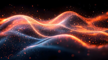 An Artistic Representation of a Smooth Curved Entity Featuring Interconnected Nodes and Arrows in a Flowing Organic Aesthetic