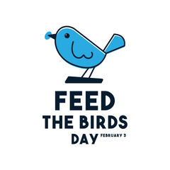 Feed the Birds Day. February 3. Flat design vector. Poster, banner, card, background.