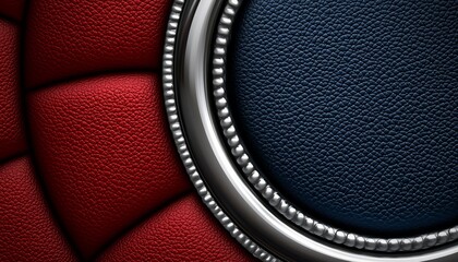 Red and blue leather textures with metallic border