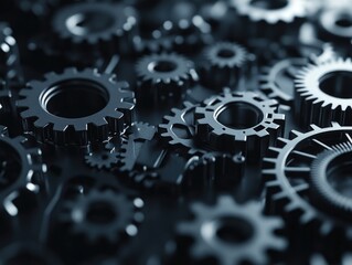 Close-up of gears on table