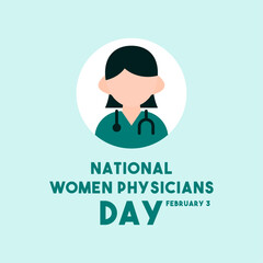 National Women Physicians Day. February 3. Women physicians vector. Flat design vector.