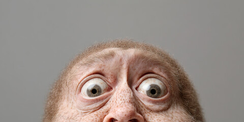 Obraz premium Close-up of Person's Face Showing Eyes, Forehead, and Hair