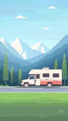 Motorhome Vacation Scenic Mountain Road Trip Adventure