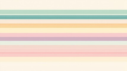 Fototapeta premium Pastel Stripes Design, horizontal lines varying in thickness, soft color palette, seamless pattern, ideal for backgrounds and graphics