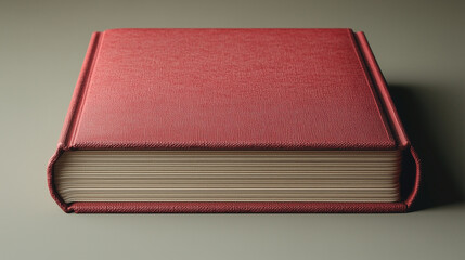 Fototapeta premium A red book resting on a dark textured surface