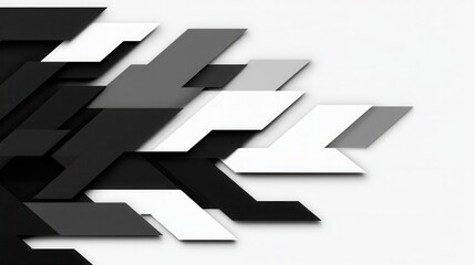 Minimalist Black and White Arrow Design, sleek gradient arrows in monochrome shades, perfect for modern digital projects and graphics.