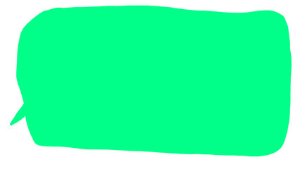 Word bubble speech neon green color on transparent backround.Illustration