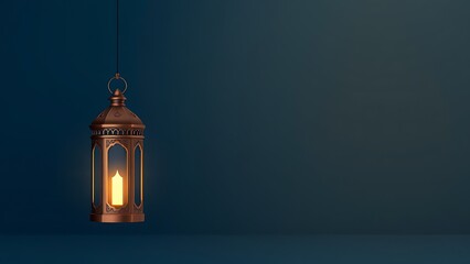 Fototapeta premium serene ramadan background lantern, crescent
