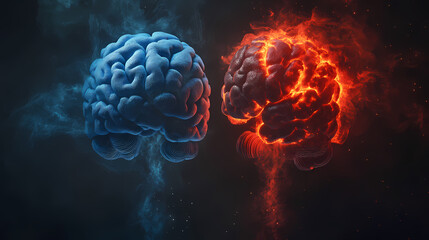 Future brain science in red-blue contrast