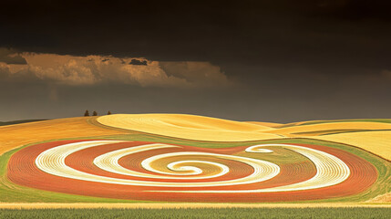 Mysterious Crop Circle with Eye-Shaped Structure