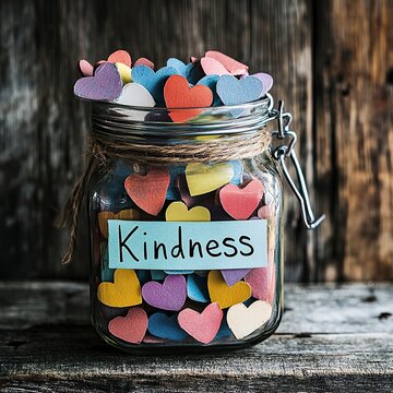 A Jar of Kindness Filled with Hearts and Notes, Random Acts of Kindness Day
