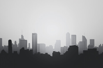 Fototapeta premium illustration of city silhouette with buildings