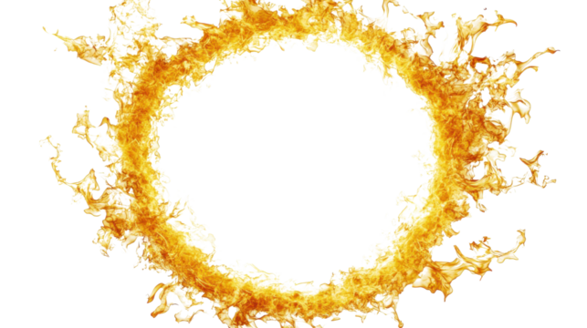 Ring of fire burning on transparent background - Powered by Adobe