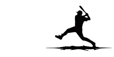 Silhouette of a Baseball Player Hitting &ndash; Athletic Vector Art