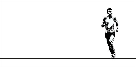 Running Athlete Silhouette – Marathon Sports Illustration