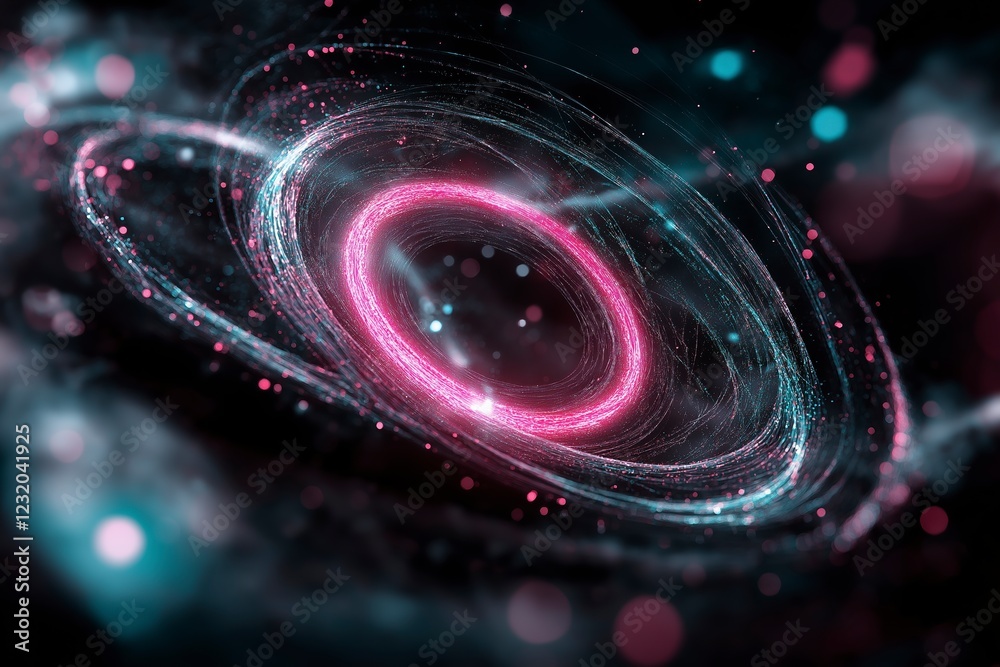 Wall mural cosmic dance of vibrant galaxies swirling in the depths of interstellar space at the edge of a dista