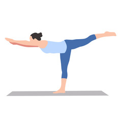 A woman doing yoga exercises