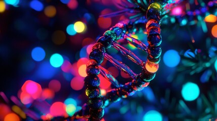DNA double helix glowing, molecular structure, genetic modification, advanced biotechnology
