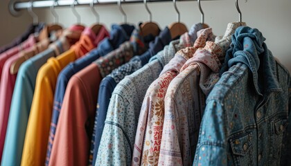 fSecond-Hand Clothes A concept image promoting eco-friendly sustainable fashion through second-hand clothing, emphasizing the benefits of recycling and conscious consumerism.