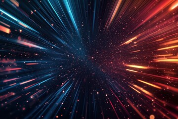 Naklejka premium Hyperspace Jump Streaks, Stardust, Galactic Background