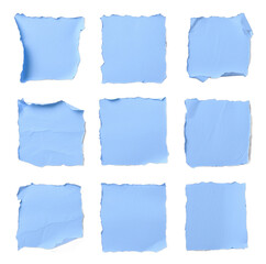sky blue torn paper pieces 