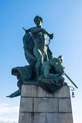 Statue in the Umberto I bridge, Turin or Torino, Italy
