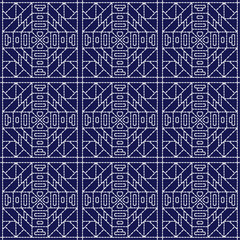 stitch japanese embroidery Sashiko abstract artwork seamless geometric pattern printed background fabric wallpaper hand drawn line

