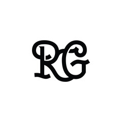 RG monogram logo design letter text name symbol monochrome logotype alphabet character simple logo