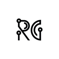 RG monogram logo design letter text name symbol monochrome logotype alphabet character simple logo