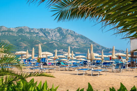 Beach in Becici view. Montenegro