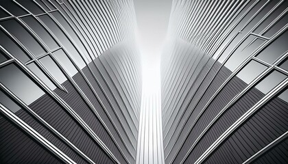 Obraz premium monochrome window glass geometry architecture building glasses modern abstract background pattern office sky wall business estate city real white steel downtown design corporate construction light