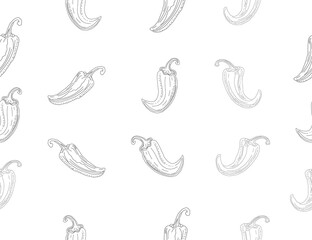 seamless pattern with peppers. chili pattern Background. vintage chili background. pepper pattern background. chili doodle pattern background. hot chili pattern