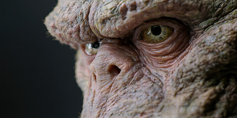 Naklejka premium Close-up of Primate-like Creature Face