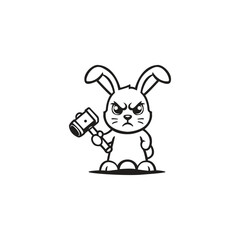Rabbit head mascot template