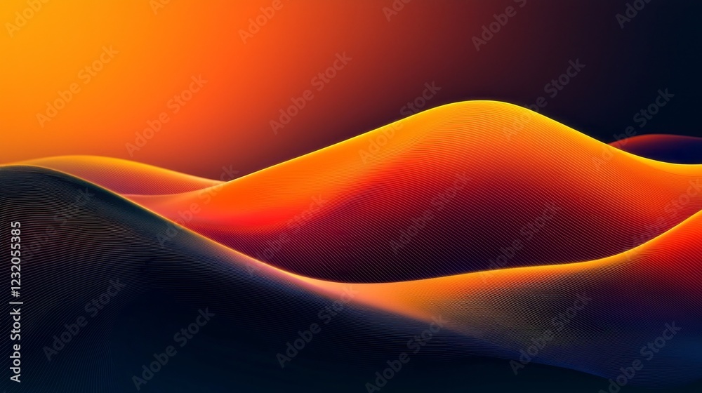 Poster in a captivating display of color, warm tones seamlessly blend into gradual gradients, reminiscent o