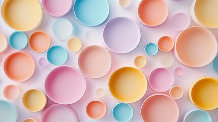 Vibrant abstract pattern featuring triangles and circles in bright spring colors with ample copy space. Generative AI