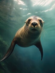 Obraz premium Sea Lion in Water