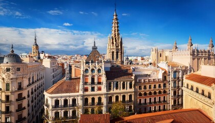 Obraz premium majestic spanish architecture gothic modernist facades cityscape view