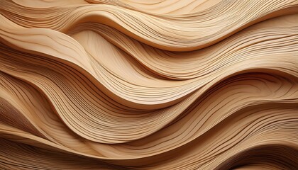wooden abstract waves in beige tones natural design perfect for interior decor or elegant backdrop generative ai